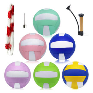 Paquete De 6 Pelotas De Voleibol Tamaño 5 Con Bomba Y Bolsa Multi Colorido