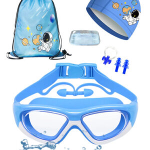Gafas De Natación Niños Antiniebla Con Gorro Y Accesorios Azul