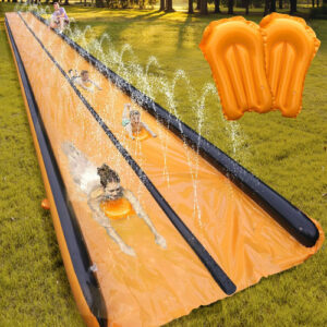 Tobogán De Agua 5 Metros Para Niños Y Adultos Naranja Negro Naranja Negro