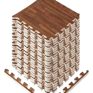 Tapete De Ejercicio Grueso 24 Azulejos Espuma Eva Antidesliz E. 24 Pies Cuadrados (24 Azulejos) - Madera De Roble Oscuro