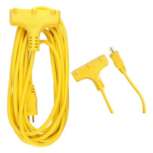 Extensión Eléctrica Tipo Abanico 8 M Uso Rudo Color Amarillo Color