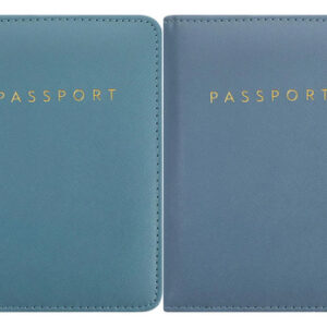 Fundas Para Pasaporte Nupcial Azul Unisex Para Viajes 2 Piez Azul Cielo Y Azul Real Diseño De La Tela