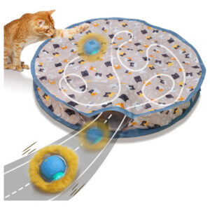 Pelota Interactiva De Balanceo Rápido Para Gatos Juguete Azul