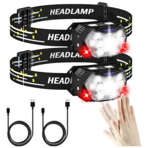 Linterna Frontal Recargable 2000 Lumens 9 Leds Impermeable 2 Negro