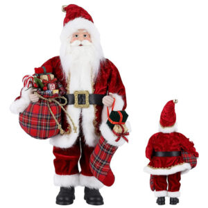 Decoración De Papá Noel 45 Cm Figura Navideña Calcetín Bolsa