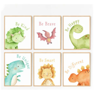 Póster De Dinosaurios Para Pared Decoración Infantil 25x20 C