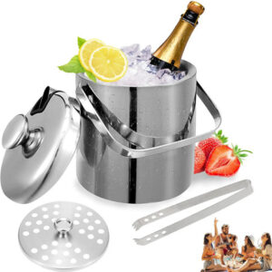 Cubeta Para Hielo Doble Pared 3.2l Acero Inoxidable Plata Plata Nombre Del Diseño