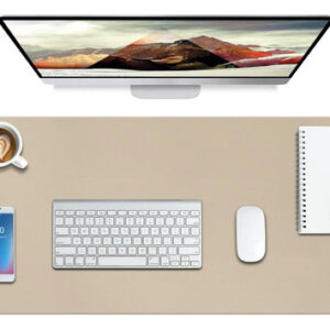 Alfombrilla De Mouse De Piel Antideslizante 76 X 36 Cm Beige Diseño Impreso