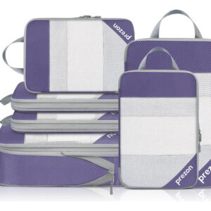Organizador De Equipaje 8 Cubos Compresión Viajes Ligeros 6set-purple