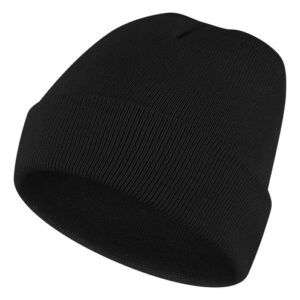 Gorro Beanie De Algodón Negro Unisex Para Invierno Moderno Negro Talla Diseño De La Tela