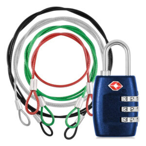 Cerradura Tsa Y Correa De Acero Inoxidable Para Equipaje Azu Azul