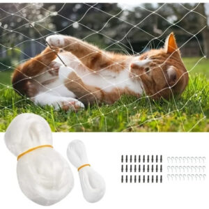 Red De Nylon Transparente Para Gatos Balcón Y Escaleras 8x3m Blanco