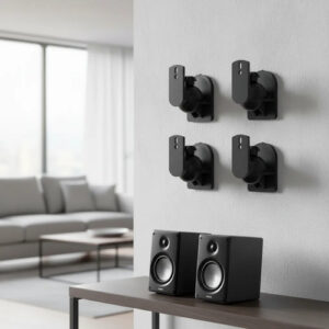 Soporte Para Bocinas Soportes De Estante Montaje Negro 4 Pza Color