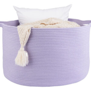 Cesta Grande De Cuerda De Algodón Púrpura 56 X 36 Cm Almacen Púrpura O Lavanda