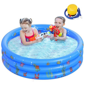 Alberca Inflable Para Niños 130x35cm Azul Juguete De Agua Azul