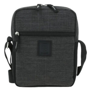 Mochila Bandolera Unisex Grande Negra Con Cierre Ajustable Negro Diseño De La Tela Acabado De Los Herrajes Color De La Correa De Hombro
