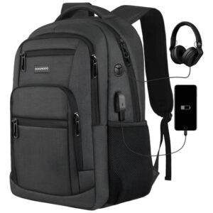 Mochila De Viaje Antirrobo Para Portátil 15.6 Pulgadas Resis Negro Diseño De La Tela