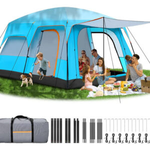 Tienda De Campaña Para 6 A 10 Personas Impermeable 320x220 C Azul