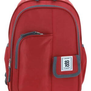 Mochila Chica Unisex Roja Con Múltiples Bolsillos 1818 Rojo Diseño De La Tela