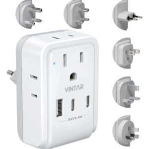 Kit Adaptador De Viaje Universal Con 3 Puertos Usb Y 4 Enchu