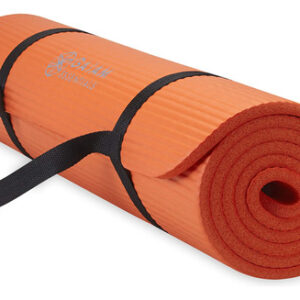 Tapete De Yoga Naranja 10 Mm Acolchado Con Correa Ajustable Naranja