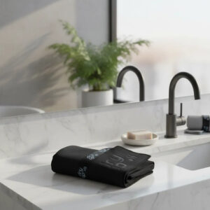 Toalla Premium Microfibra Deportiva Secado Rápido Ligera 60x Negro Nombre Del Diseño