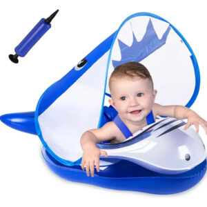 Flotador Inflable Para Niños Con Asiento Y Toldo Solar Upf50 Azul B