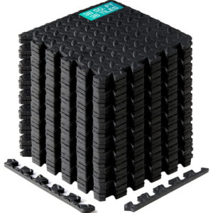 Tapete De Ejercicio Grueso Antideslizante 36 Pies Cuadrados Negro