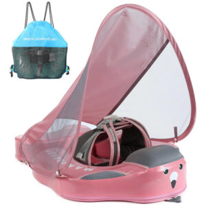 Flotador Para Bebé Con Toldo Rosa Protección 360 Grados Edición Deluxe Rosa