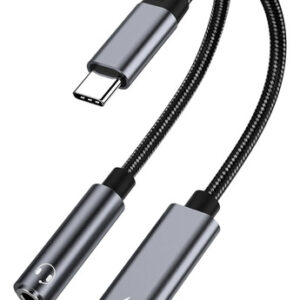 Adaptador Usb C A 3,5 Mm Y Cargador Rápido 60w 2 En 1 Color