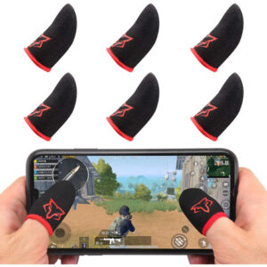 Juego De 6 Fundas De Dedo Para Juegos Móviles Negro Y Rojo Negro