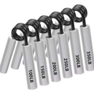 Juego De 6 Empuñaduras De Mano Metal Fortalecedor Agarre Por Blanco Plateado + Negro