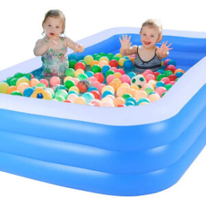 Alberca Inflable Familiar 200x135x50cm Para Adultos Y Niños Azul - Blanco