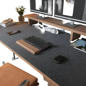 Alfombrilla Grande De Fieltro Antideslizante 120x60 Cm Gris Gris Oscuro Diseño Impreso