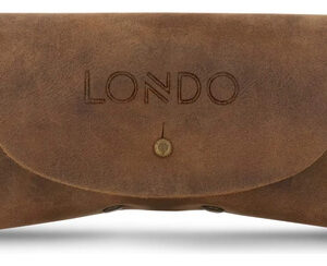 Funda De Piel Auténtica Canela Para Gafas Unisex Con Botón Canela