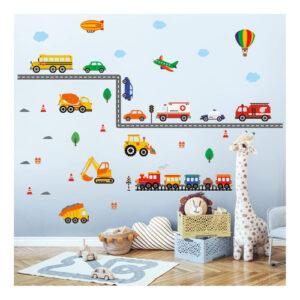 Calcomanías De Pared Decowall Ds-8047 Transporte Vinilo Removible Rolos Y Hojas De Vinilo