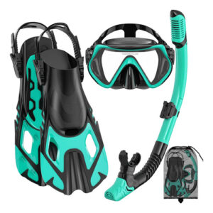 Equipo De Esnórquel Adulto 3 En 1 Máscara Aletas Y Snorkel V Verde Talla De Las Aletas