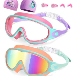 Gafas De Natación Para Niños De 3 A 15 Años Antivaho Uv Rosa Y Naranja