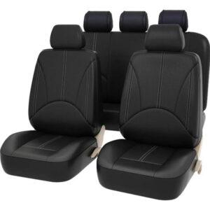 Juego De 9 Fundas De Asiento De Coche Universal Negro Negro
