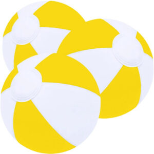 3 Pelotas De Playa Inflables Amarillo Blanco 30cm Para Fiest Amarillo Blanco Nombre Del Diseño