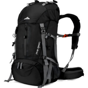 Loowoko Mochila De Senderismo De 50 L, Impermeable, Bolsa Esencial Para Acampar Con Cubierta De Lluvia, Mochila Ligera De 45 5 Litros