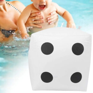 Dados Inflables Gigantes 40 Cm Para Fiestas Y Juegos En Pisc Blanco