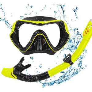 Gafas De Buceo Y Snorkel Para Adultos Visión 180 Antifugas Amarillo