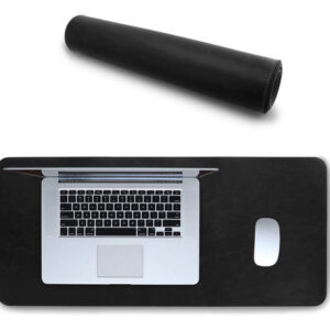 Tappetino De Mouse De Piel Ecológica Extra Grande Negro Negro Diseño Impreso