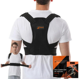 Corrector De Postura Ajustable Para Hombre Y Mujer Negro Tra Talla