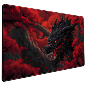 Alfombrilla De Mouse Grande Roja Y Negra Antideslizante 31.5 Color Diseño Impreso