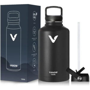 Termo De Acero Inoxidable 1900ml Antigoteo Doble Pared Negro Negro