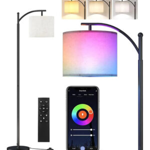 Lámpara De Piso Led Regulable Con Mando Y 16 Millones De Col Beis Color De La Estructura
