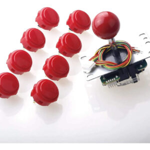 Joystick Y Kit De Botones Sanwa Rojo 8 Piezas Para Arcade Color