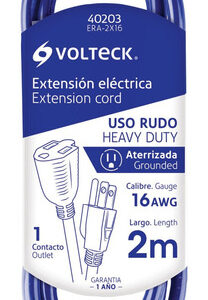 Extensión De Uso Rudo Aterrizada 2 M Calibre 16, Volteck